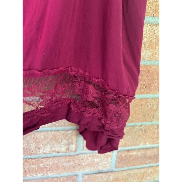 Free People Intimately Burgundy Lace-Trimmed Flowy Tank Top Womens S - Picture 9 of 9